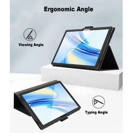 Keihok Case for Blackview Tab 70 Wifi/30 WiFi 10.1 inch Tablet Cover with Hand Strap and Pencil Holder, Folding Stand Flip Case for Blackview Tab 70 WiFi 2024/30 WiFi. (Black)