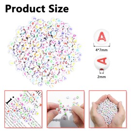 Letter Beads for Bracelets, Beads Letters, Bracelets Make Yourself, Threading Beads Set for Jewellery Making, DIY, Letter Beads for Bracelet Making Kit (White02)