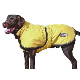 WeatherBeeta ComFiTec Reflective Parka 300D Deluxe Dog Coat, Yellow, 14"