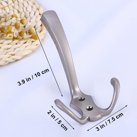 Healifty 3 Prong Hook Wall Mounted Robe Hook Retro Utility Rustic Coat Hooks for Bath Kitchen Garage Thick Coat Heavy Bags Scarf Bag Key Cap Cup Hat