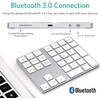 Teclado numérico Bluetooth recargable, de aluminio de 34 teclas, teclado