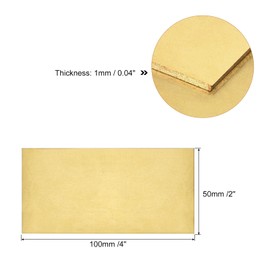 uxcell Brass Sheet, 1Pcs 4" x 2" x 0.04" H62 Metal Sheets Plates for Crafts, Electrical Repairs, Industry