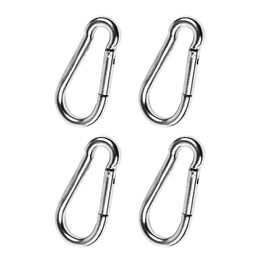 MARINE CITY Stainless Steel Carabiner Clip Snap Hook - 316 Stainless Steel Clips | 3-1/2 Inches | Ideal for Climbing, Fishing, Hiking, Boating, Sailing, Camping (4 Pcs)