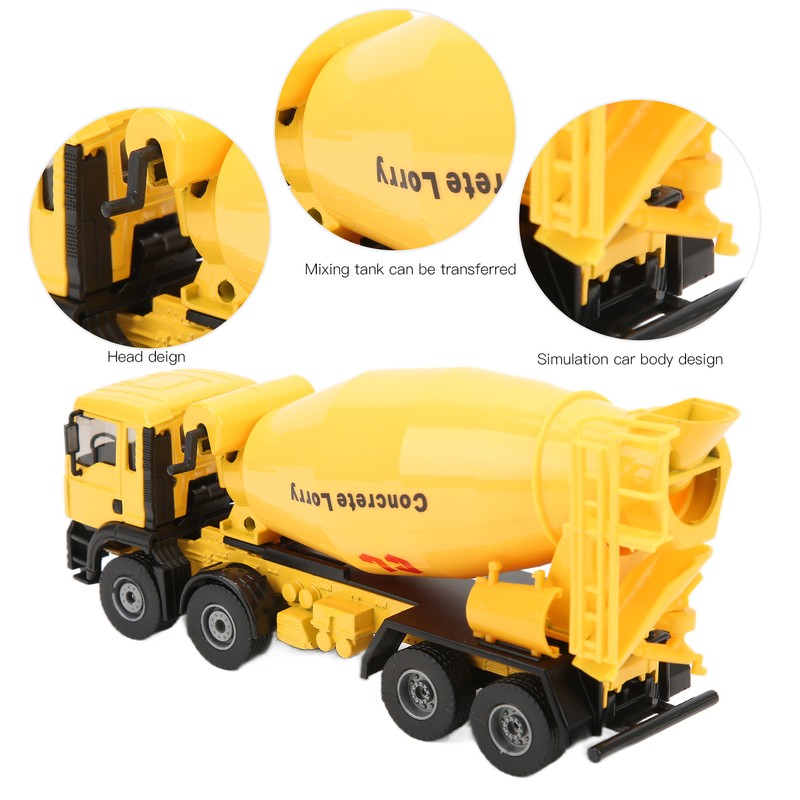 1:50 Concrete Mixer Truck Model Simulation Alloy Engineering Transport Vehicle