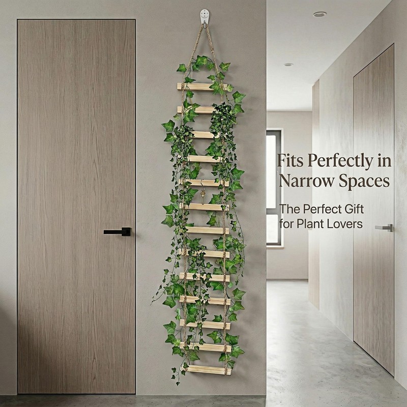 XJlSGXUSG Wooden Plant Ladder Trellis, 71 Inch Wall Hanging