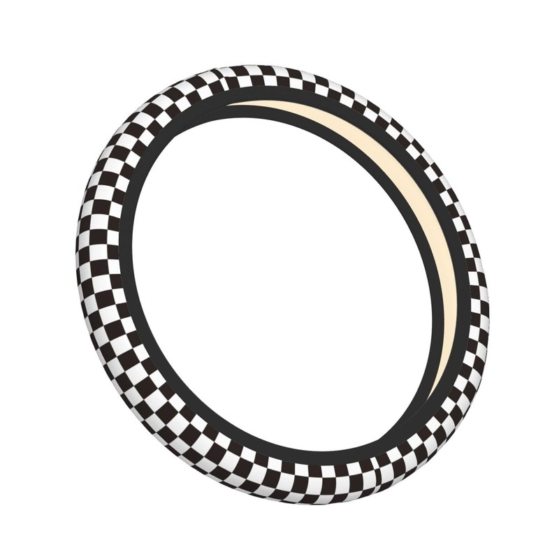 Black and White Checkered Racing Flag Checkerboard Square Grid Car