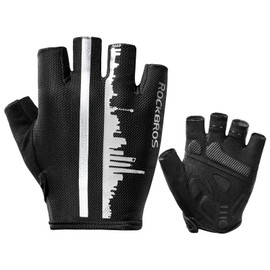 ROCKBROS Bicycle Half Finger Gloves Short SBR Cycling Gloves Shock Absorbing Non-Slip Sports Gloves for MTB, Road Bike, E-Bike Men Women S-XXL