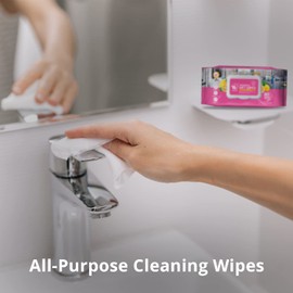 Surface Cleaning Wipes, Lemon Scented, Household Cleaning, Pack 6 (Total 480 Sheets)