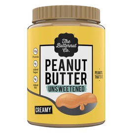 The Butternut Co. Natural Peanut Butter (Creamy) No Added Sugar, 100% Peanuts, No Salt, High Protein Peanut Butter, Gluten Free, Vegan, Cholesterol Free, 32G Protein, 1Kg Unsweetened