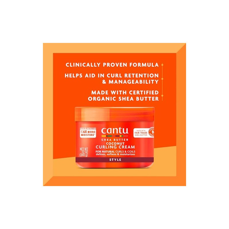 Cantu Coconut Curling Cream, 12 Ounce