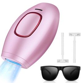 Depiladoras de Luz Pulsada, Flashes Depilación Laser IPL para Mujeres y Hombres, Depilación Dispositivo 5 Nivel de Energía, para Piernas, Cara, Cuerpo, Línea de Bikini, Eliminación Vello en Casa,Rosa