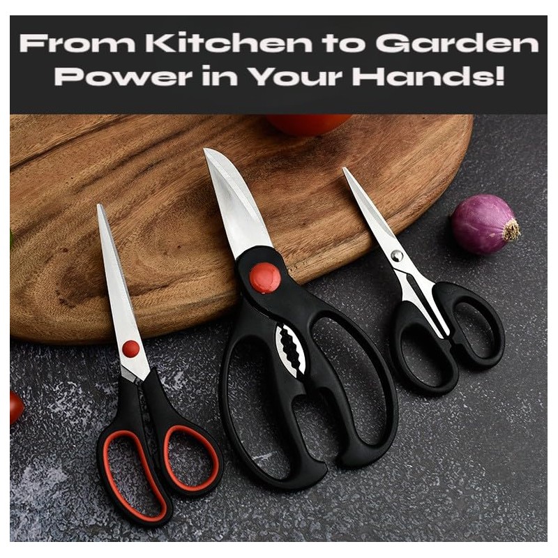 Heavy Duty Multifunctional Kitchen Scissors Set – Sharp Stainless Steel
