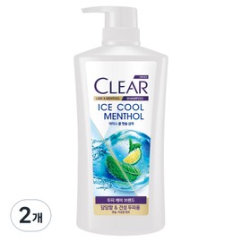 Clear Ice Cool Menthol Shampoo, 650ml, 2 pcs / 클리어 아이스 쿨 멘솔 샴푸, 650ml, 2개