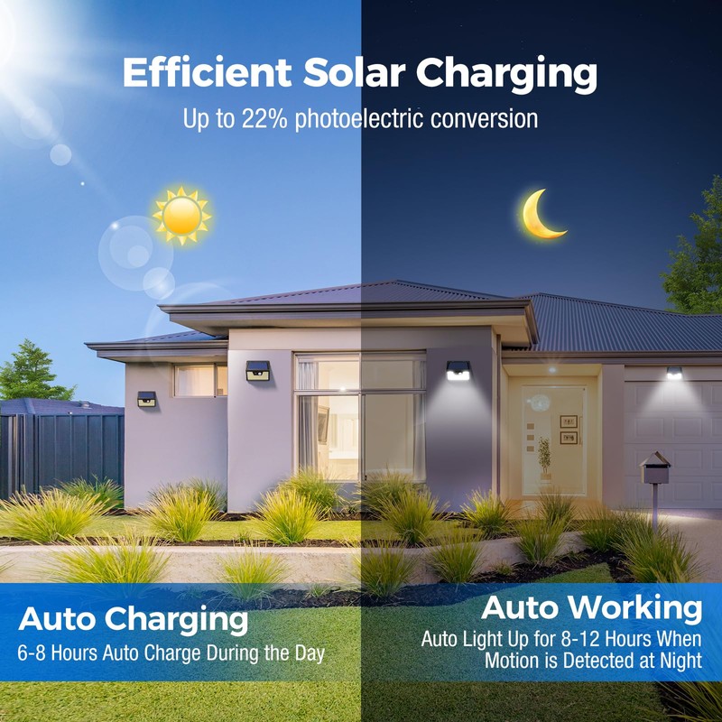 Peasur Solar Lights Outdoor Waterproof [12 Packs/140 LEDs], 3 Lighting
