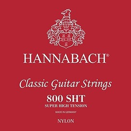 Hannabach 652397 Series 800 Silver Plated Super High Tension String Set for Classic Guitar - Red