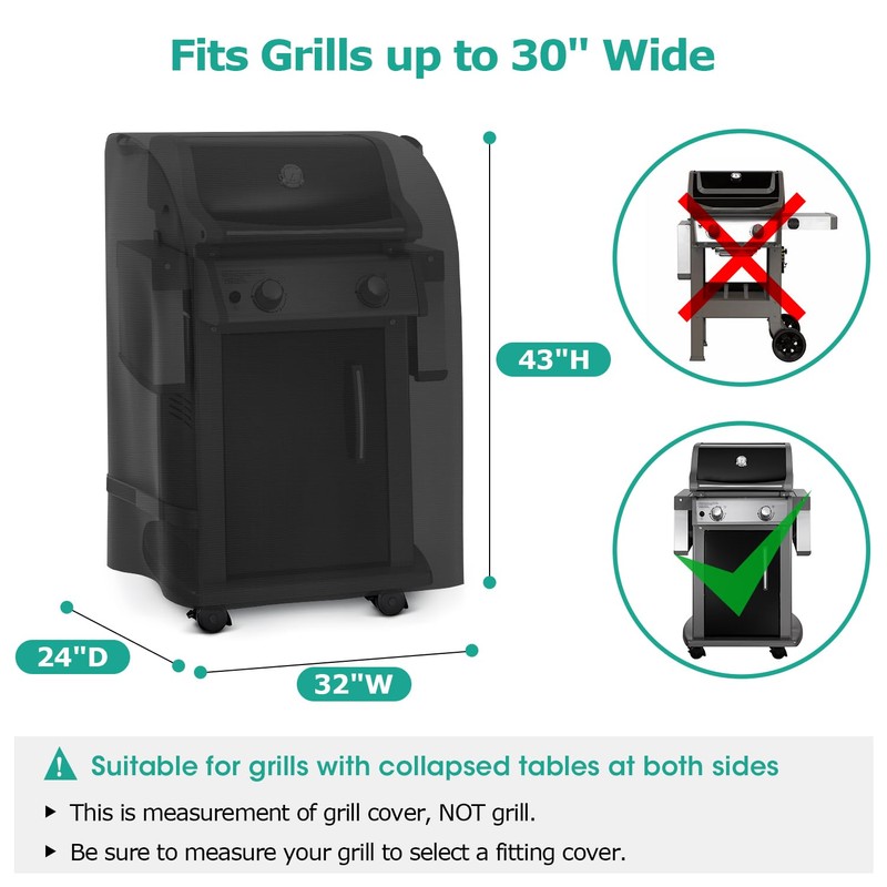 SunPatio 2 Burner Gas Grill Cover 32 inch, Waterproof Small