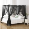 WANFASO Chiffon Black Bed Canopy Queen Size, Gothic Style Girls
