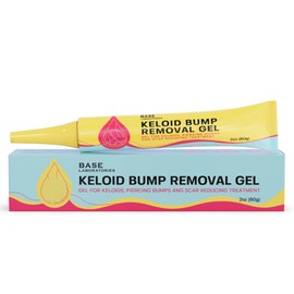 BASE LABORATORIES Keloid Bump Removal Gel | Natural Piercing Bump & Keloid Scar Gel | Keloid Scar Removal for all Scars, Keloids & Piercing Bumps | Soothing Piercing Aftercare Gel | 2 oz