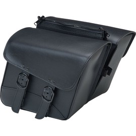 Dowco Willie & Max 59588-00 Black Jack Series: Synthetic Leather Compact Slant Motorcycle Saddlebag Set, Black, Universal Fit, 10 Liter Each/20 Liter Total Capacity