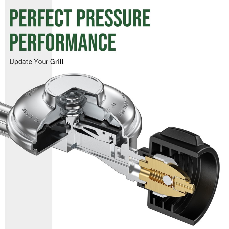 Alloxity Propane Regulator with Hose, 2FT Stainless Steel & PVC