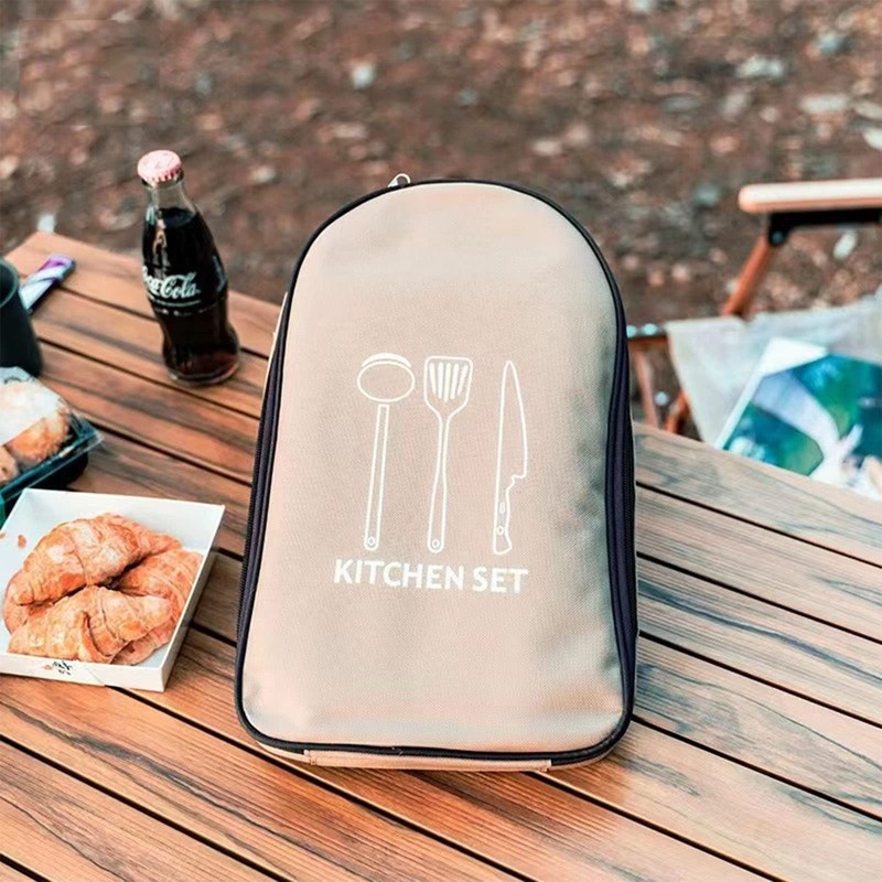 Jaugufiy Chef Knife Bag ，Camping Utensil Bag Portable Silverware Bag