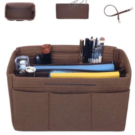 Soyizom Felt Tote Handbag Purse Organiser 2in1 Bag Tote Insert Bag in Bag Handbag Liner Tote Organiser Bag Pouch（Coffee，X-Large)