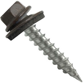 Stainless Steel Metal Roofing Screws (250) 9 x 1 (Antique Bronze) hex Head Sheet Metal Roofing Screw. Self-Piercing (SP) tip Metal to Wood siding Screws EPDM Washer