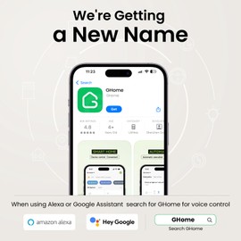 GHome Smart Mini Wi-Fi Plug, Smart Home Wi-Fi Outlet Compatible with Alexa, Google Home & IFTTT, No Hub Required, UL Certified, 2.4G WiFi Only, 1 Count (Pack of 1), White