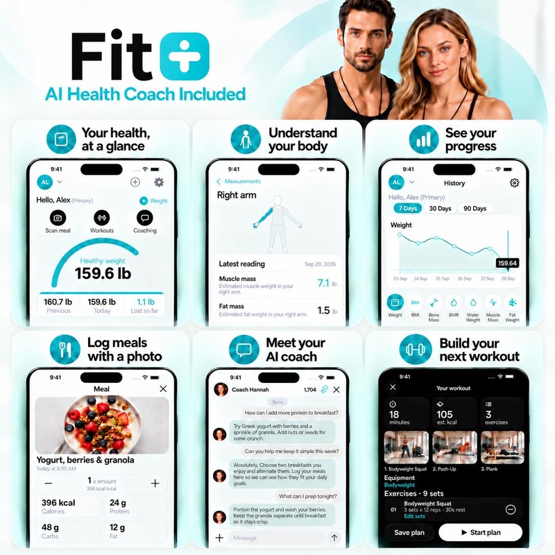 iHome Digital WiFi Smart Scale for Body Weight, Weight Scale,