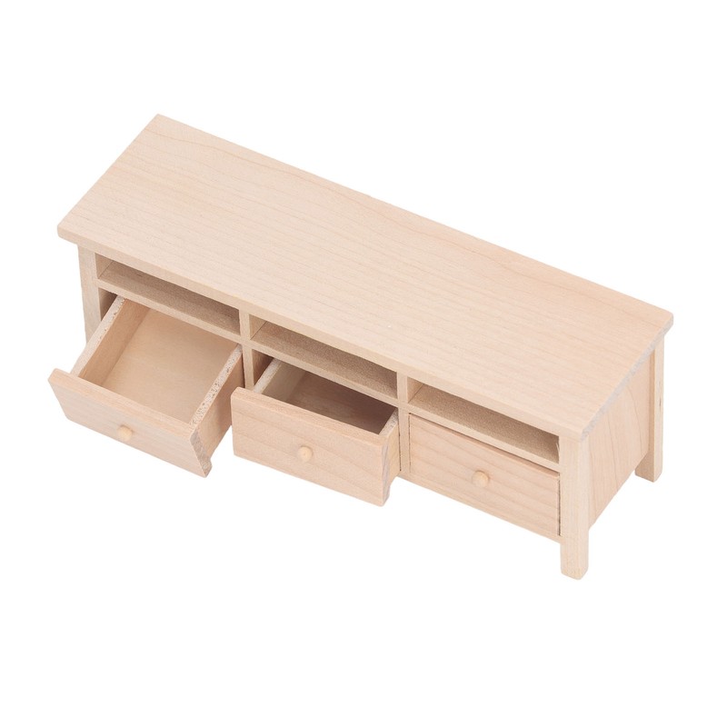 Miniature TV Cabinet Simulation Drawers Design Decorative Wooden Furniture Model