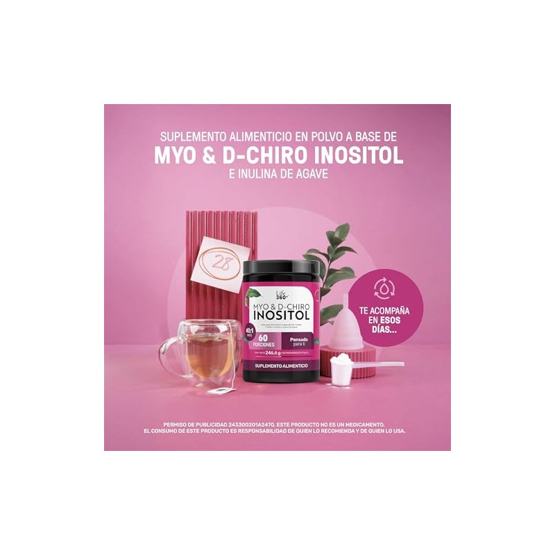 Life 360 Myo Chiro Inositol Mezcla Porciones Platinum Prebióticos 246