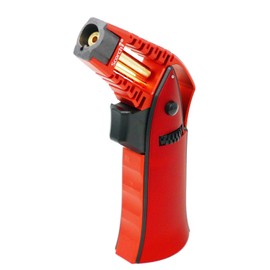 Scorch Torch CNC Machined 6.75" Tall Handheld Aluminum Flame Adjustable Butane Refillable Torch In Gift Box (Red)