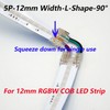 Boarda RGBW COB LED Strip Connector,10Pcs 5-Pin L-Shape 90°Connector,12mm LTransparent