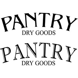 Pantry Dry Goods Vinyl Door or Wall Decal (Option A, White)
