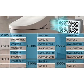 THU9476 —2PCS Toilet Deodorizer Carbon Deodorizing Filters Replacement for S300 S350E C100 C200 K300 SW2034 and more