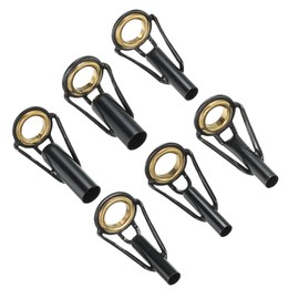 PATIKIL 3.0-6.5 mm Fishing Rod Tip Repair Kit 6 Pieces Stainless Steel Stake Ring Guide Replacement for Saltwater Freshwater Fishing Golden
