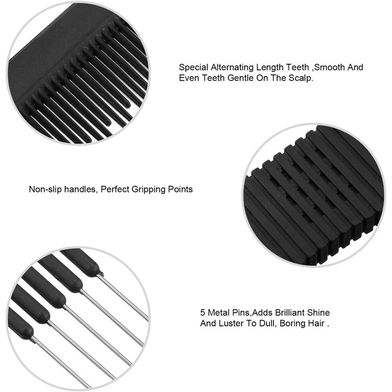 2 Pcs Pick Combs for Women,Double-Head Teasing Comb with Metal