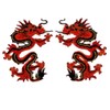 Zhiheng 1 Pair Red Chinese Dragon Totem Embroidered Appliques Dragon