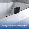 Shower Glass Clamp - Hole-in-Glass Fixed Panel U Clamp -
