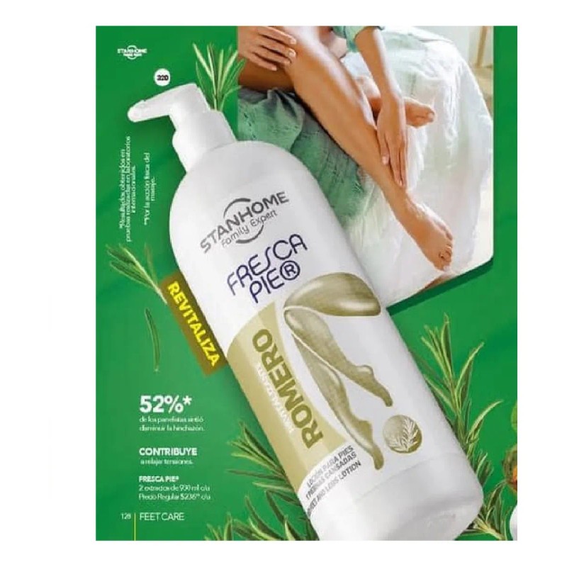 Fresca Pie Romero Jumbo 930 Ml, Stanhome Revitaliza La Piel