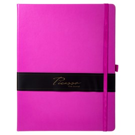 Office Works, Picasso Notebooks 80-Sheet Ruled 80gsm Fine Journal, 7.5 inches x 9.75 inches, Fuchsia