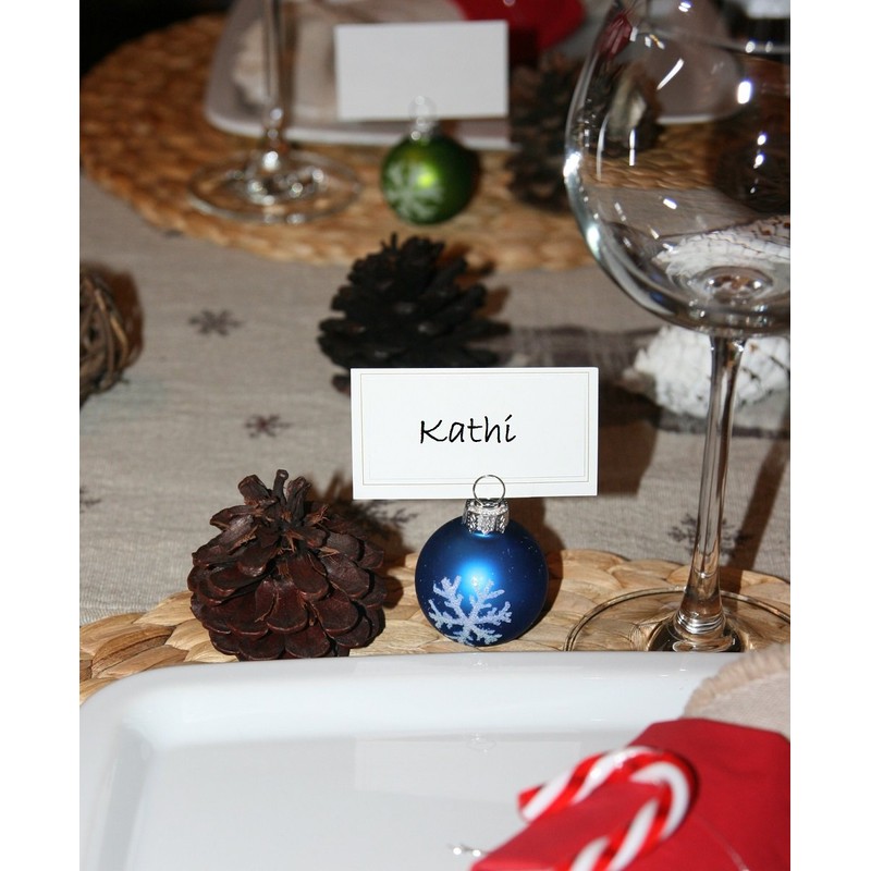 12 Christmas Snowflake Bauble Place Card Holders in place cards
