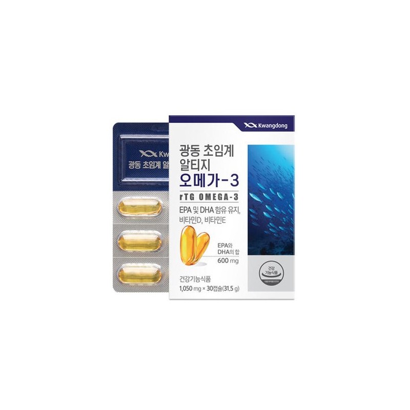 알티지오메가3 RTG EPA DHA 비타민D E 함유 30캡슐X1통 RTG Omega-3