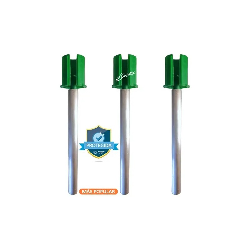 3 Barra Magnesio Para Calentador Solar C/adaptador Plástico