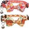 Thanksgiving Cat Collar Fall Autumn Breakaway with Bow Tie and
