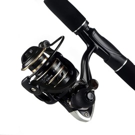 Spinning Fishing Reels with Left/Right Interchangeable Collapsible Wood Handle Powerful Metal Body 5.1:1 Gear Ratio Smooth 14BB for Inshore Boat Rock Freshwater Saltwater (Brown, 7000 Serise)