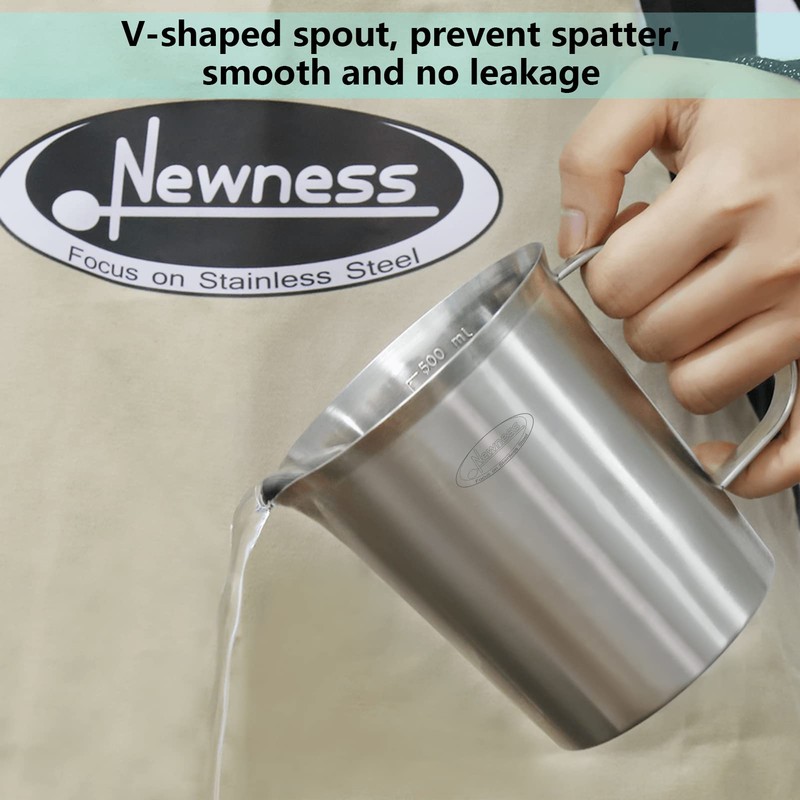 Newness Stainless Steel Measuring Cup, Metal Measuring Cup with Handle