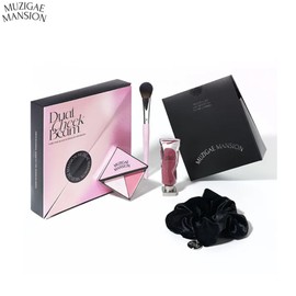MUZIGAE MANSION Dual Cheek Beam + Objet Liquid Set 6items, Lip#$%Blush:001 Barely-01 Pure Pink