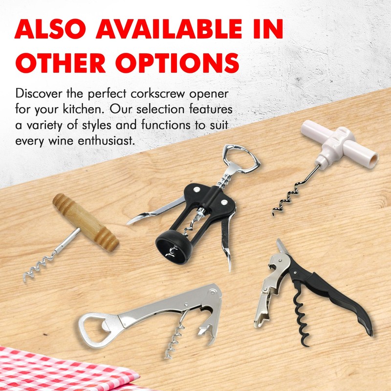 Chef Craft Select Corkscrew with Wooden Handle, 4 inch, Natural