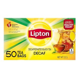 Lipton Decaf Black Tea Bags, Hot or Iced Caffeine Free Tea, 50 Total Bags